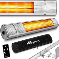 Infrarood Verwarming - Terrasverwarmer - Elektrisch - Heater - Zilver - TRESKO®