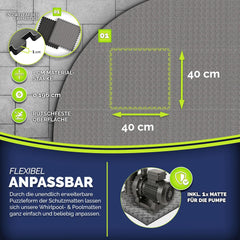 Tillvex® Zwembad Tegels - Vloertegels - 196cm - Grijs