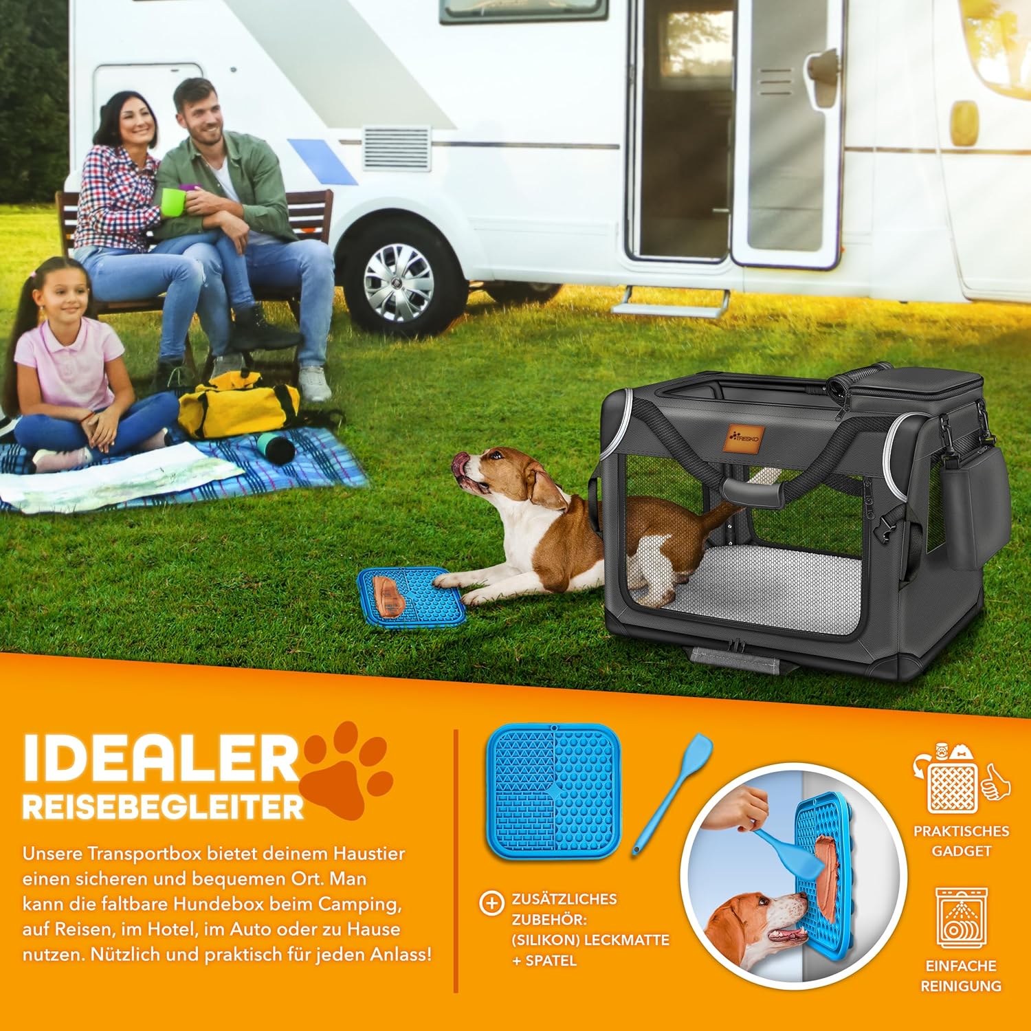 Reisbench hond - Draagtas hond - Transportbox - 70x52x52 cm - Antraciet