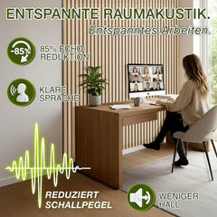 Wandpanelen - Akoestische panelen - Lattenwand - 2 stuks - 120x60 cm - Hout - TRESKO