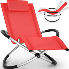 Ligbed - Ligstoel - Zonnebed - Relaxstoel - Rood - Tillvex®