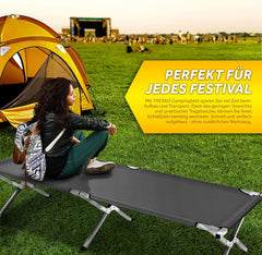Veldbed - 1 Persoons - Kampeerbed - Stretcher - Grijs - TRESKO®