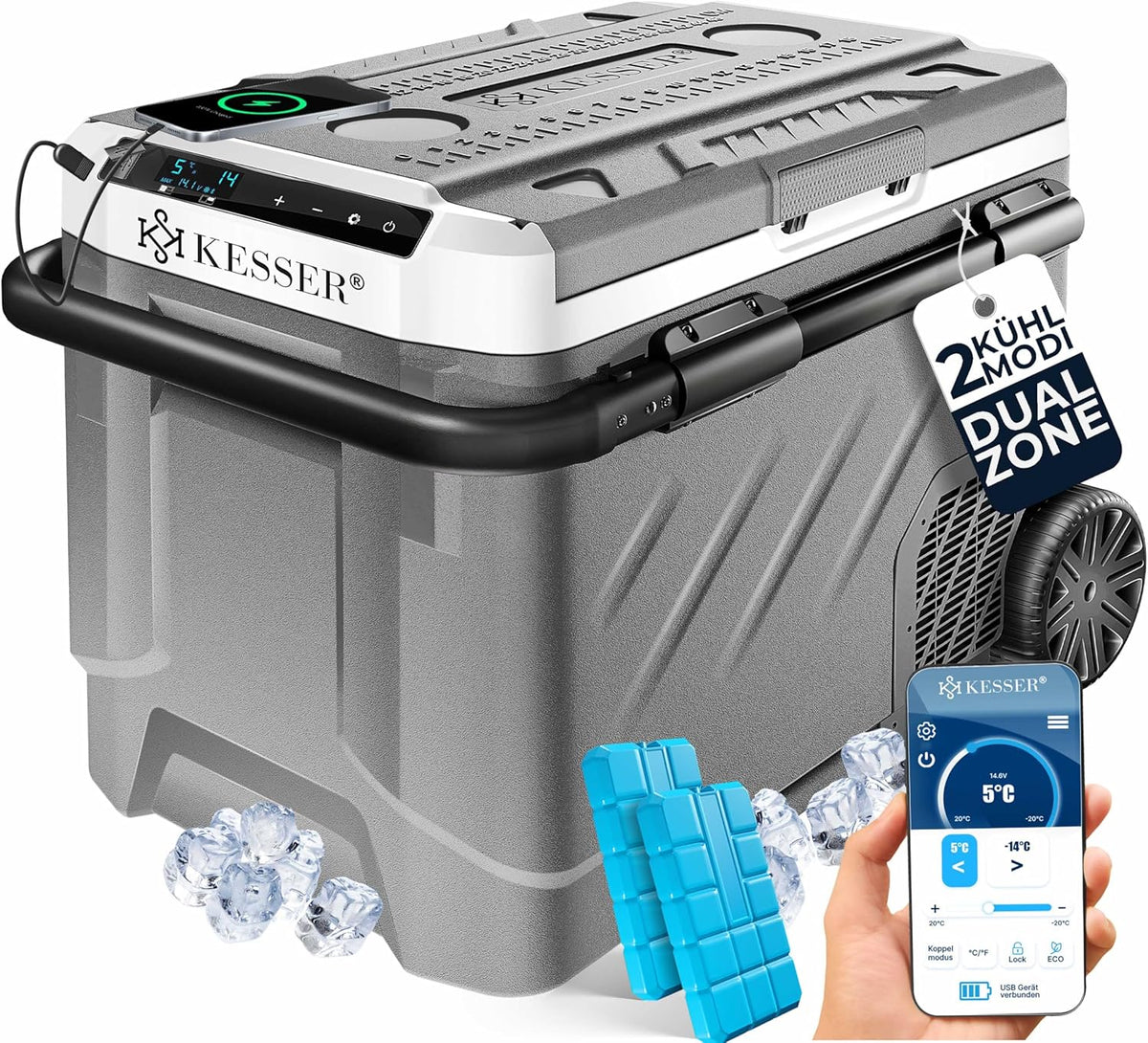 Compressor Koelbox elektrisch - Coolbox - Frigobox - 51L - Grijs