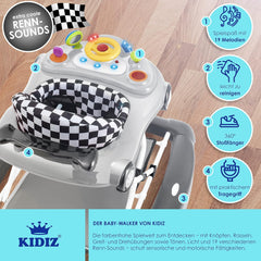 Loopwagen - Loopstoel - Baby walker - Opvouwbaar - Grijs - KIDIZ®