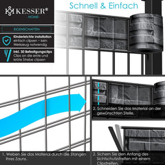 Vlechtband - Privacyfolie - Hekfolie - 70m - PVC - Grijs - KESSER®