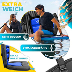 KESSER® Kajakzitting - voor SUP Board - 32x38cm - Rugleuning 51x45cm
