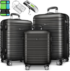 Tillvex® Reiskofferset - 3-delig - ABS- Kofferset - Grijs
