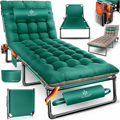 KESSER® Campingbed - Ligbed - Inklapbaar - 190x68x30cm - Groen