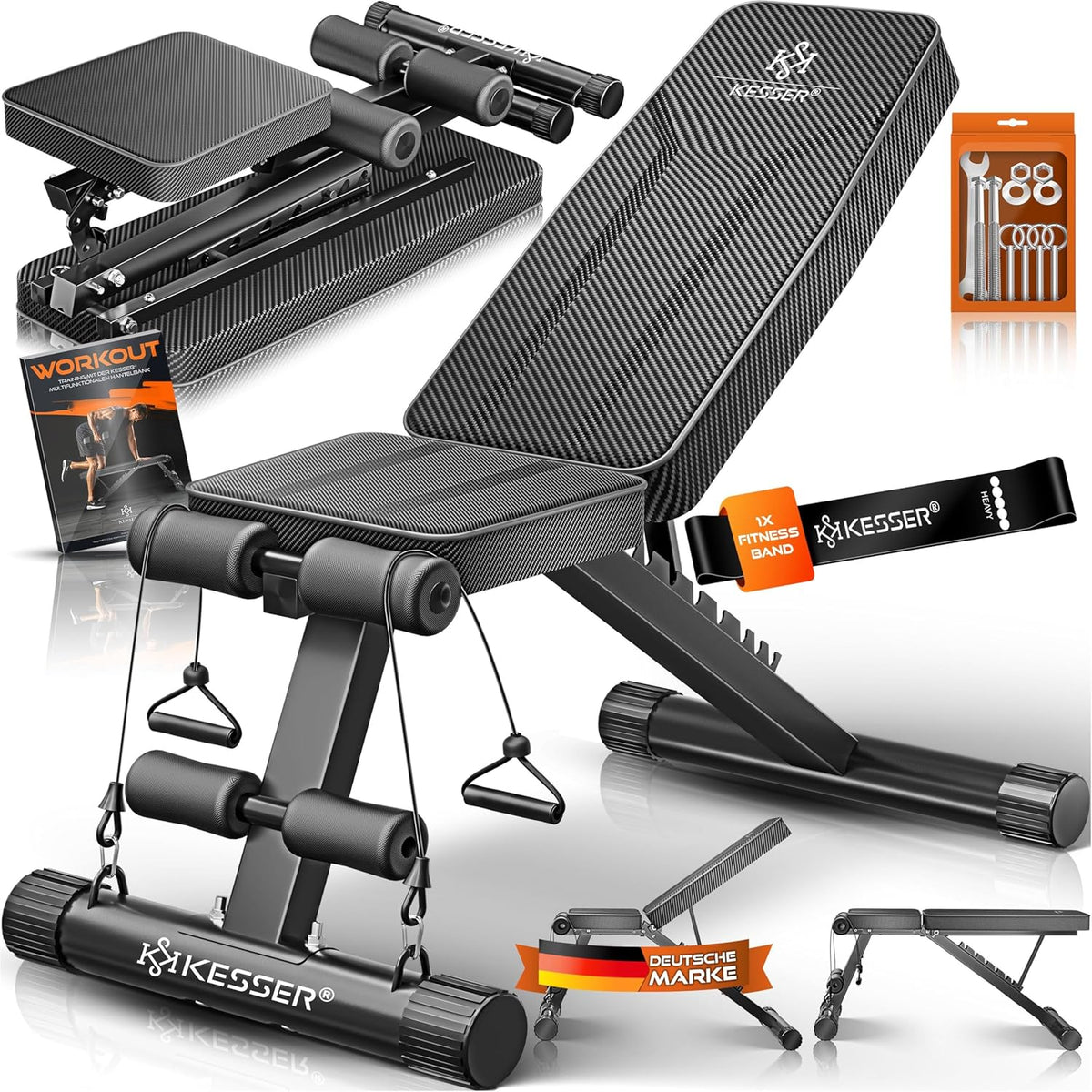 KESSER® Halterbank - Fitnessbank - Trainingsbank - Zwart