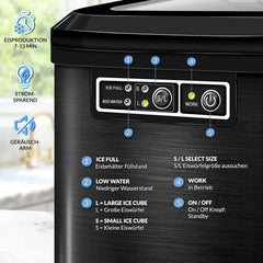 IJsblokjesmachine – 12kg/24 uur – IJsmachine - IJsblokjesmaker - Zwart - Tillvex®