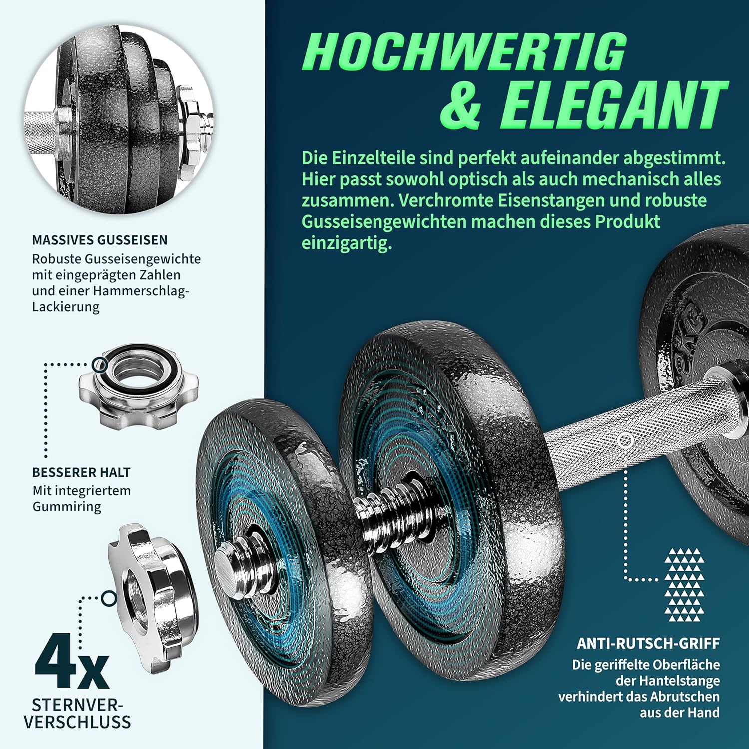Halterschijven - Halterset- Gietijzer - 15 kg - RE:SPORT