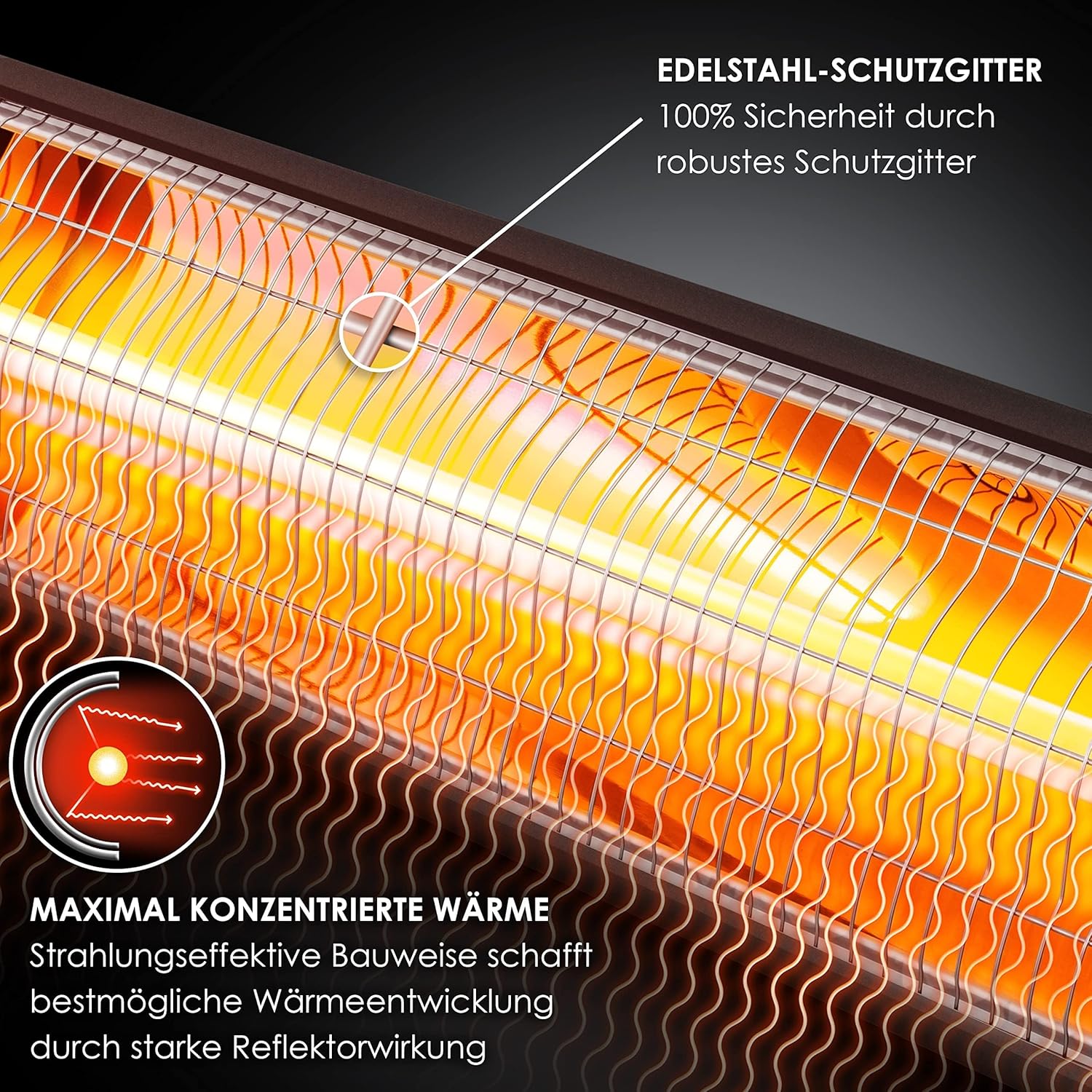 KESSER® Terrasverwarmer - Draaibaar - Verstelbaar - 2500W - Zwart