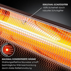 KESSER® Terrasverwarmer - Draaibaar - Verstelbaar - 2500W - Zwart