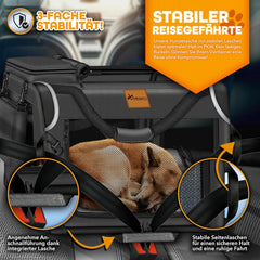 Reisbench hond - Draagtas hond - Transportbox - 83x58x58 cm - Zwart •