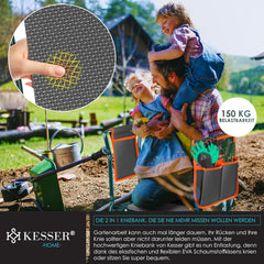 KESSER® 2in1 Kniebank - Tuinkruk - Kniesteun - Antraciet