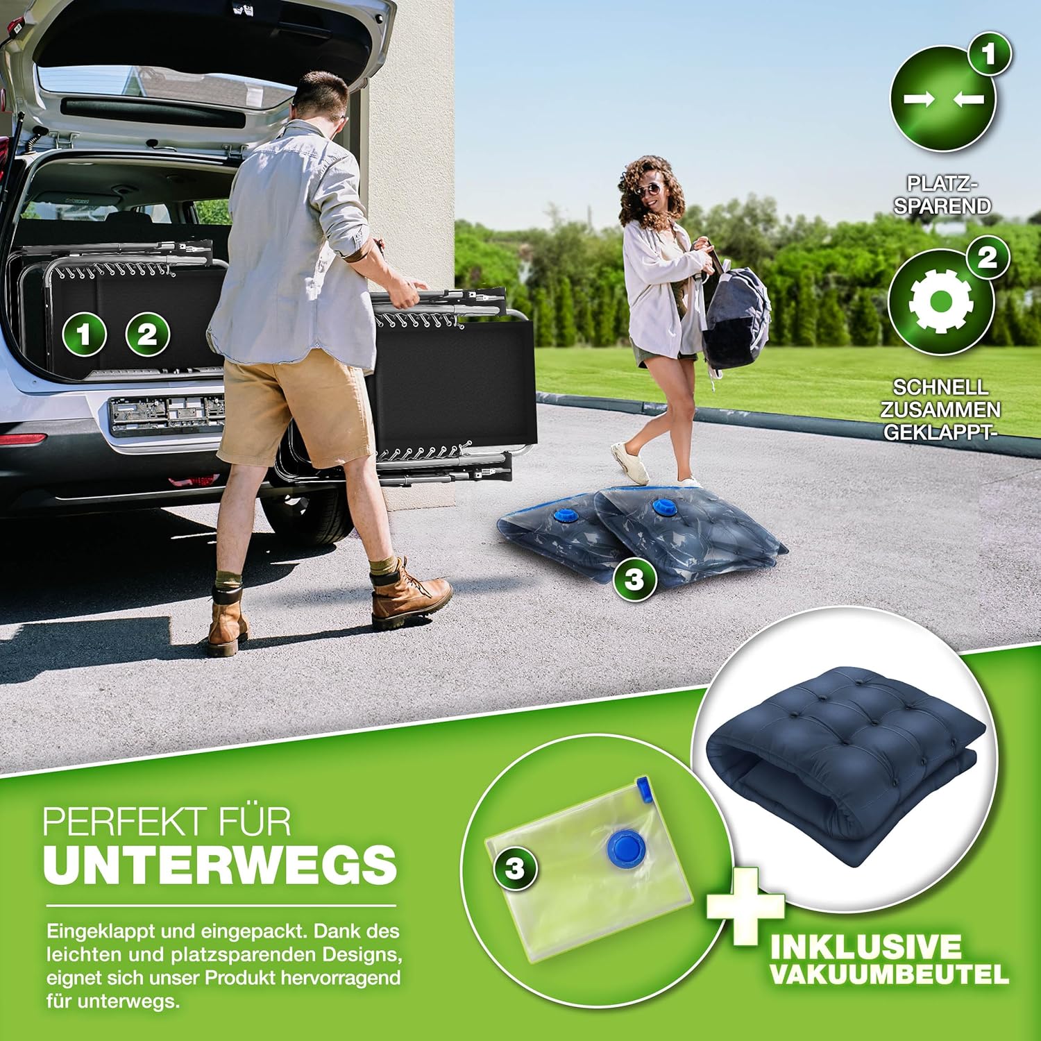 Tuinstoel - Ligstoel - Verstelbaar - Opvouwbaar - Blauw - Tillvex®