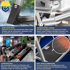 MASKO® Trapladder - Huishoudtrap - Keukentrap - Anti-Slip - Zwart