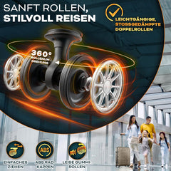 Kofferset - 3 delig - Trolley - Reiskoffer set - Rosegoud - Tillvex®