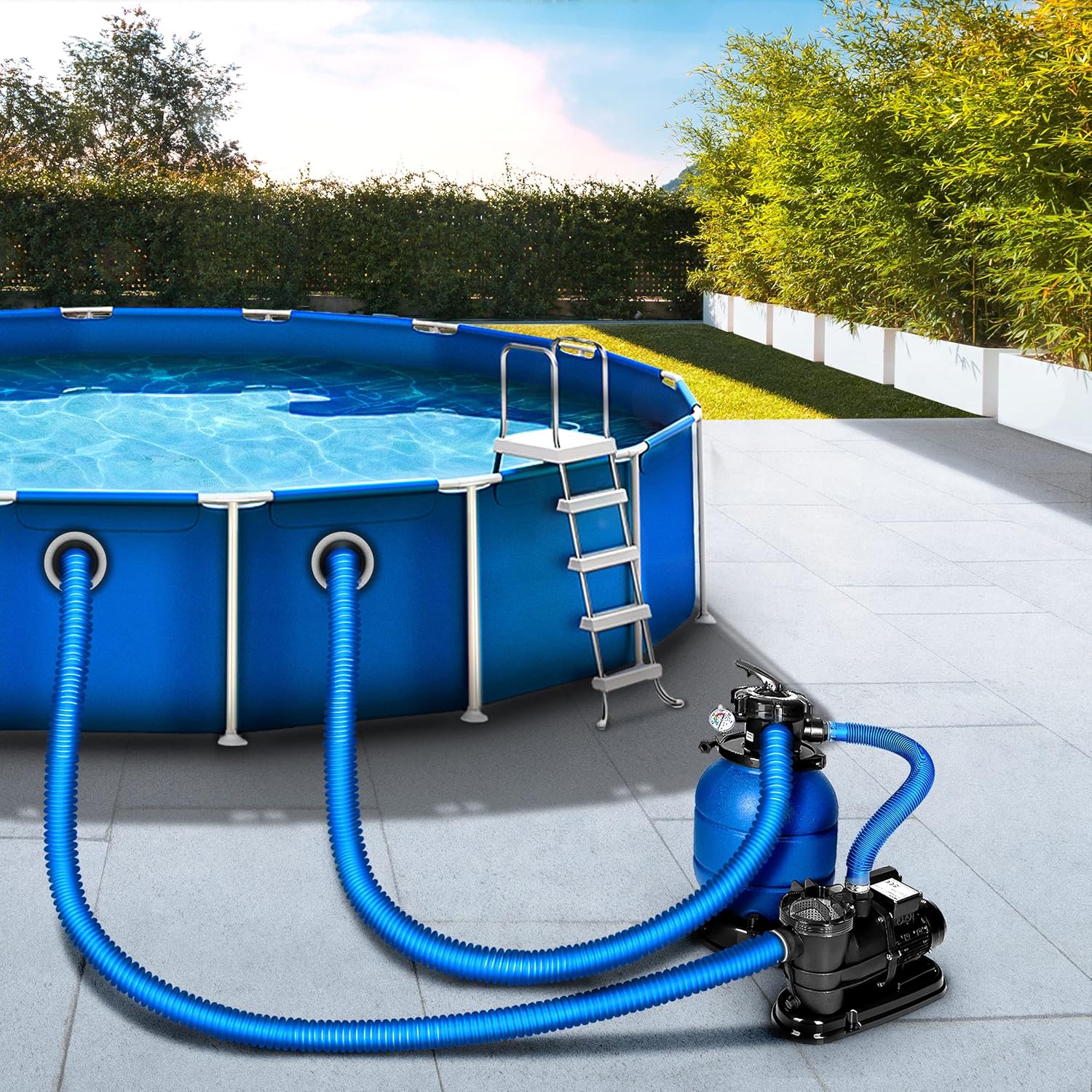 Tillvex® Zwembadslang - 8m- Ø32mm - Blauw