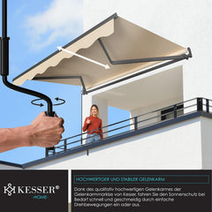 KESSER® Luifel - Zonnescherm - 250x200cm - Beige