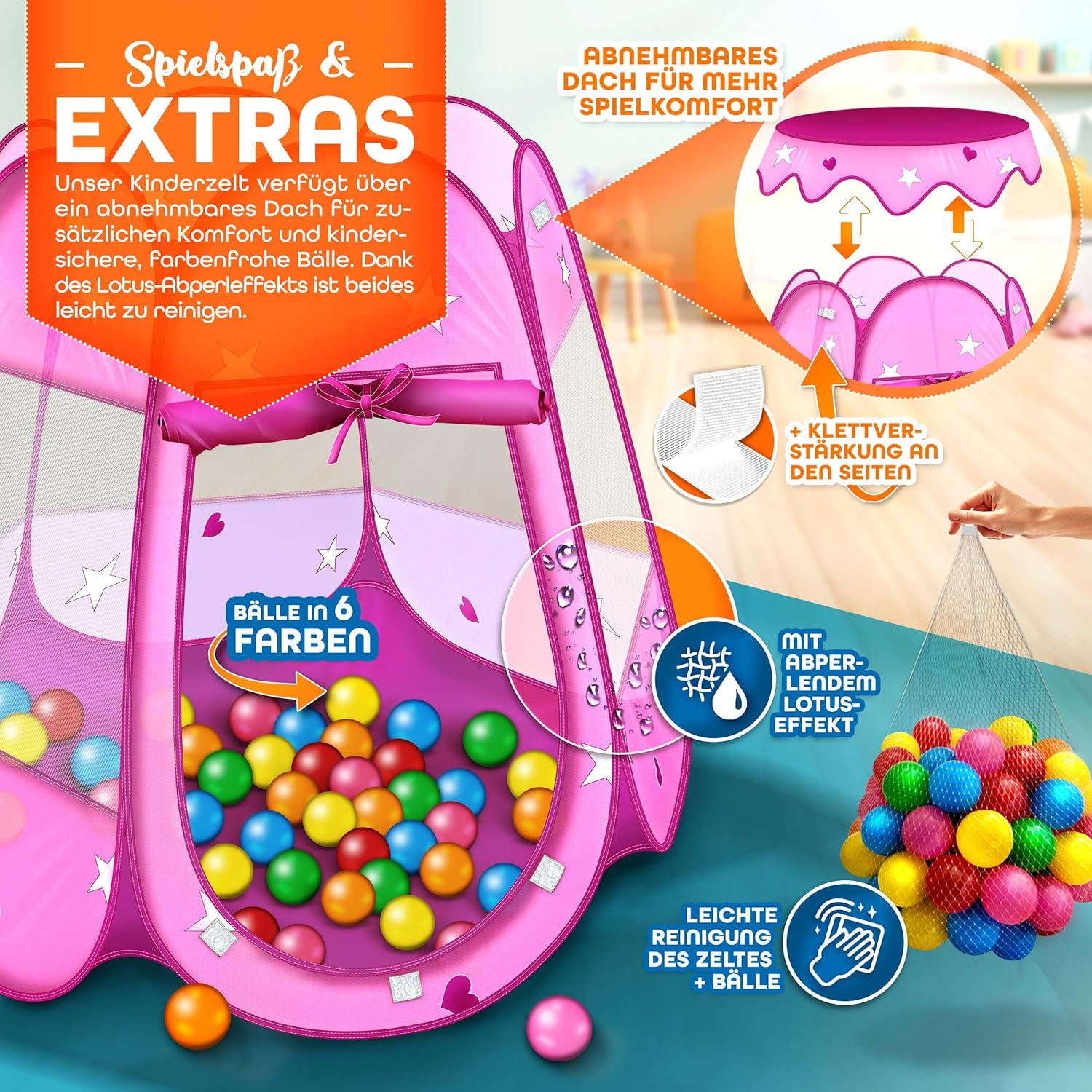 KIDUKU® Speeltent - Kindertent - Speelhuisje - Roze