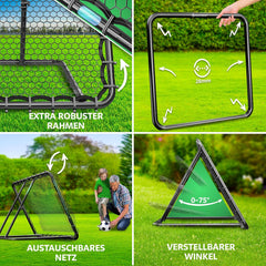 KESSER® Voetbal Rebounder - Kickback - Tchouk - 128x128cm - Grijs