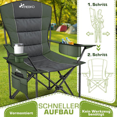 TRESKO® Campingstoel - Visstoel - Vouwstoel - Groen