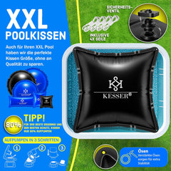 KESSER® Zwembadkussen - 120x120cm - Zwembadafdekking - Waterdicht - Zwart