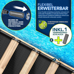 Tillvex® Solar mat - Zwembadverwarming - 60x600cm - Zwart