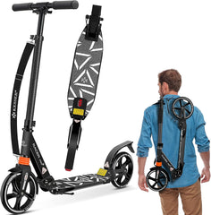 KESSER® Pro-S Cityroller Scooter 205 mm wielen PU Big Wheel - step met dubbele vering, inklapbaar en in hoogte verstelbaar, step voor volwassenen en kinderen