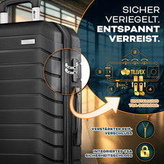 Kofferset - 4 delig - Trolley - Reiskoffer set - Zwart - Tillvex ®
