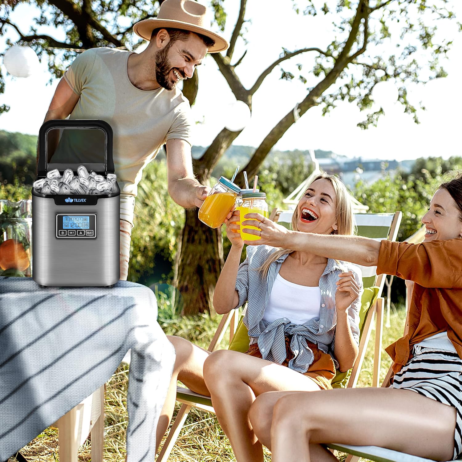 IJsblokjesmachine – 12kg/24 uur – IJsmachine - IJsblokjesmaker - Zilver - Tillvex®
