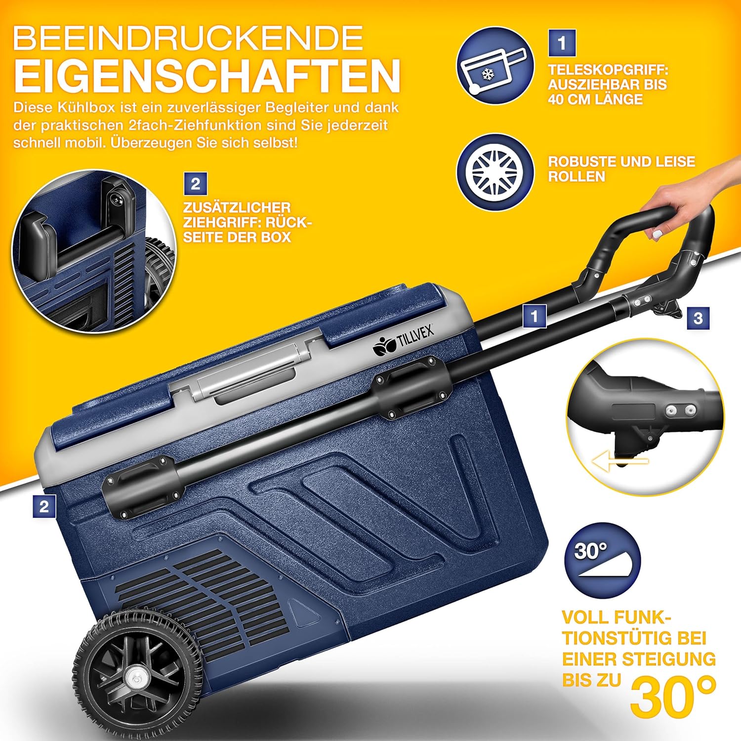 Compressor Koelbox elektrisch - Coolbox - Frigobox - 60L - Blauw