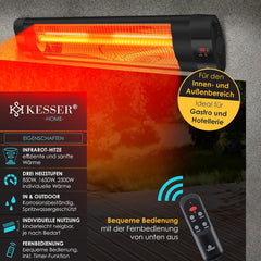 KESSER® Terrasverwarmer - Draaibaar - Verstelbaar - 2500W - Zwart