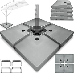 Tillvex® Parasoltegel - Parasolvoet  - Vulbaar tot 120 kg  - Grijs