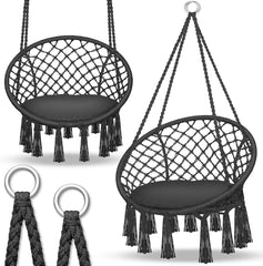 Hangstoel - Binnen & Buiten - Hangschommel - Tot 200kg - Zwart - Tillvex®