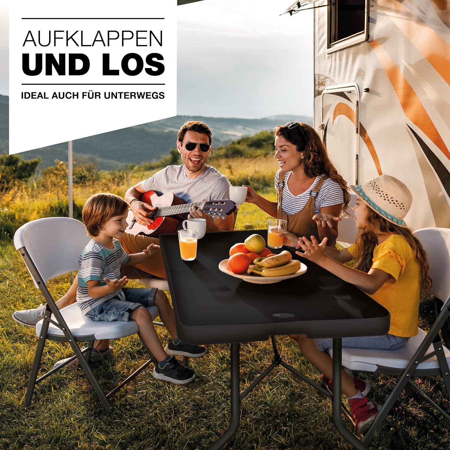 Tillvex® Inklapbare Tafel - Campingtafel - Klaptafel - 180x75cm - Zwart