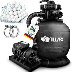 Zandfilterpomp - Zandfilter voor zwembad - 7900L/u - Zwart - Tillvex®