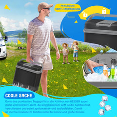 Koelbox Elektrisch – 12V en 230 volt - Coolbox - Frigobox - 24L – Grijs