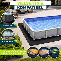 tillvex® Premium zwembadonderlegger, rechthoekig, 430 x 230 cm, geotextiel 400 g/m², grondzeil voor zwembaden tot 400 x 200 cm, vloerbeschermingsvlies, op maat te snijden, scheurvaste zwembadonderlaag •