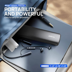 POLONO Draadloze thermische printer, A4-formaat, smart AI app, mobiele A4-printer voor reizen, 21,5 x 28,5 cm, Amerikaanse brief, draagbare printer compatibel met iOS, Android, laptop voor kantoor