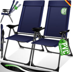 Tuinstoelen verstelbaar - Ligstoel - Set van 2 - Blauw - KESSER®