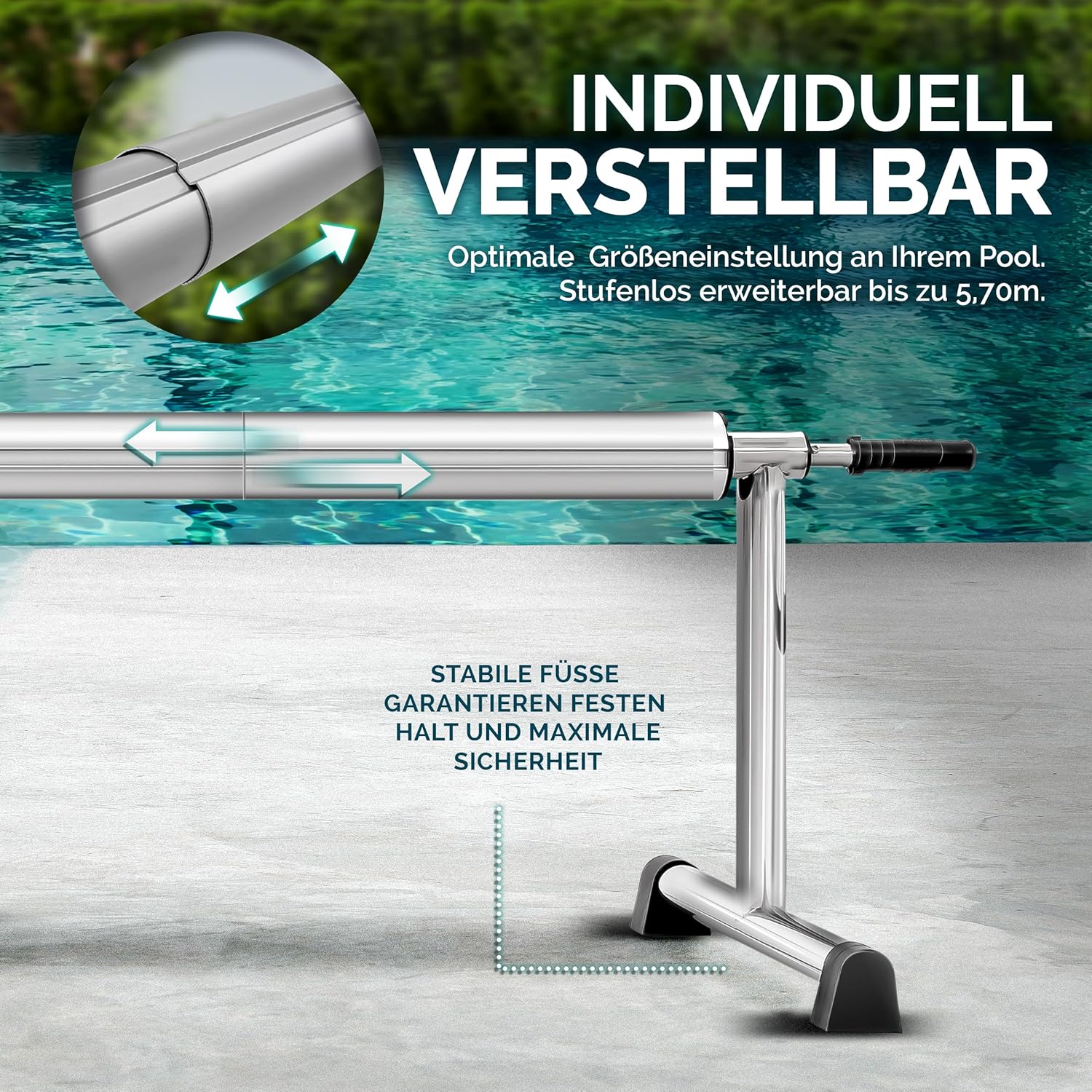 Tillvex® Zwembadhaspel - Zwembadopwinder - 3-5,70m