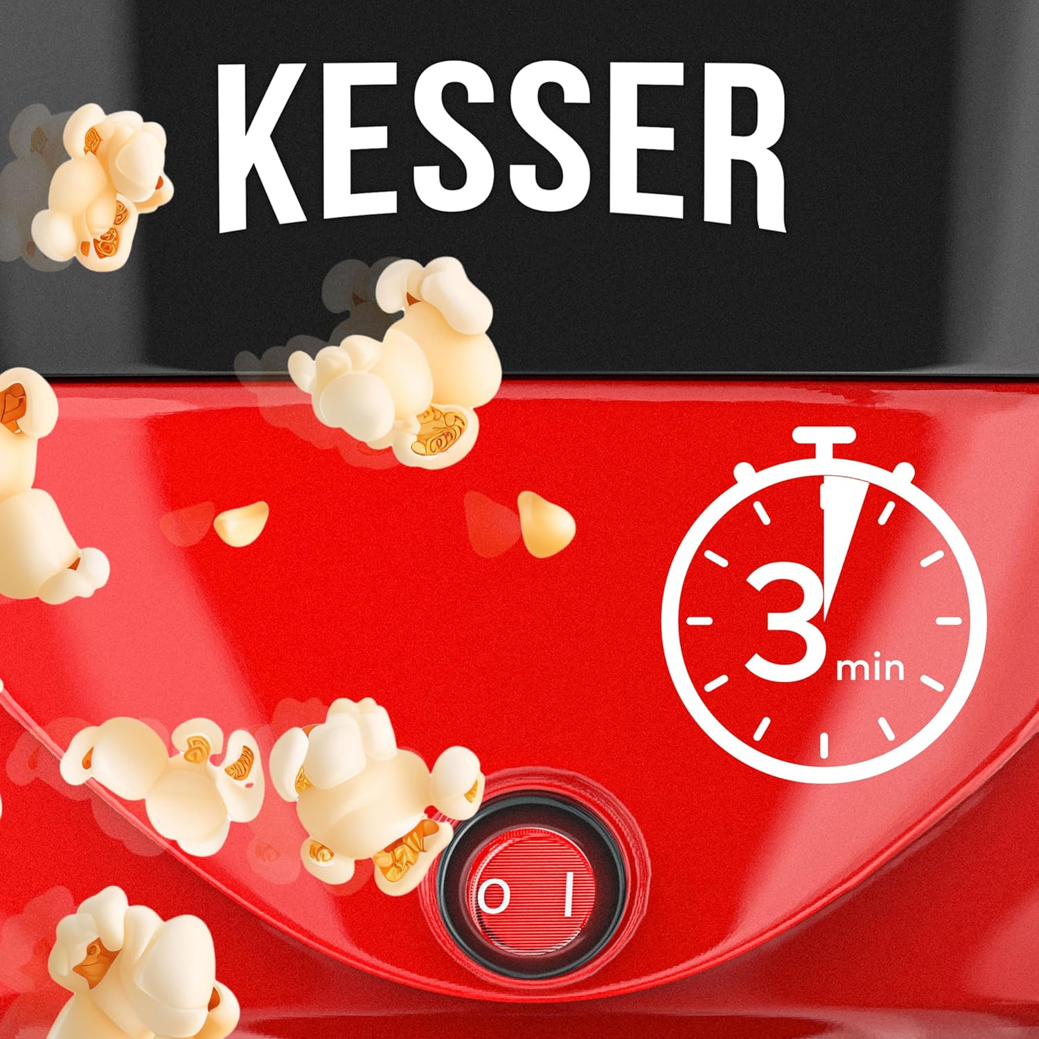 KESSER® Popcornmachine - Popcornmaker - 800W - 5,5L - Rood