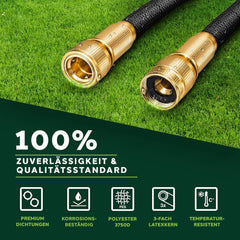 Flexibele Tuinslang - Inc. sproeikop - 22,5 meter - Zwart