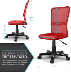 Kinder bureaustoel - Ergonomische Bureaustoel kinderen - Rood - TRESKO