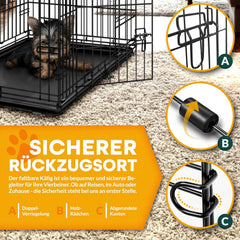 Hondenbench - Hondenren - Bench voor honden - 62x45x52 cm - Zwart - Tresko