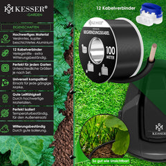 KESSER® Begrenzingskabel 100 m + 12 kabelconnectoren voor robotmaaier, grasmaaier, accessoireset, begrenzingsdraad, universeel voor zoekkabel, compatibel met Gardena/Bosch/Worx/Einhell/Honda/ROBOMOW