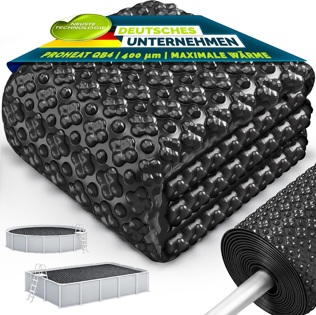 Zwembad Afdekzeil - Rond - Solarzeil - 427 cm - Zwart - Tillvex®