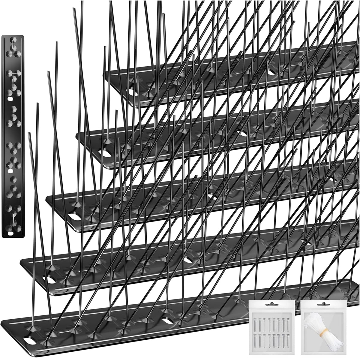 KESSER® Duivenafweer, vogelafweer, 2 m spikes, vogel/duivenverschrikker, 304 roestvrij staal, effectieve bescherming tegen duiven en vogels, voor balkon, dak, raam en tuin, vogelafschrikking, spiesen